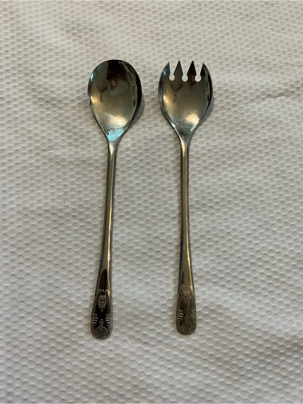 Classic Stainless Steel Silver Salad Serving Set - Unbranded